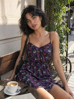 Ecote Urban Outfitters Mini Dress XS Y2K Boho Fairy Grunge Cami Button Front